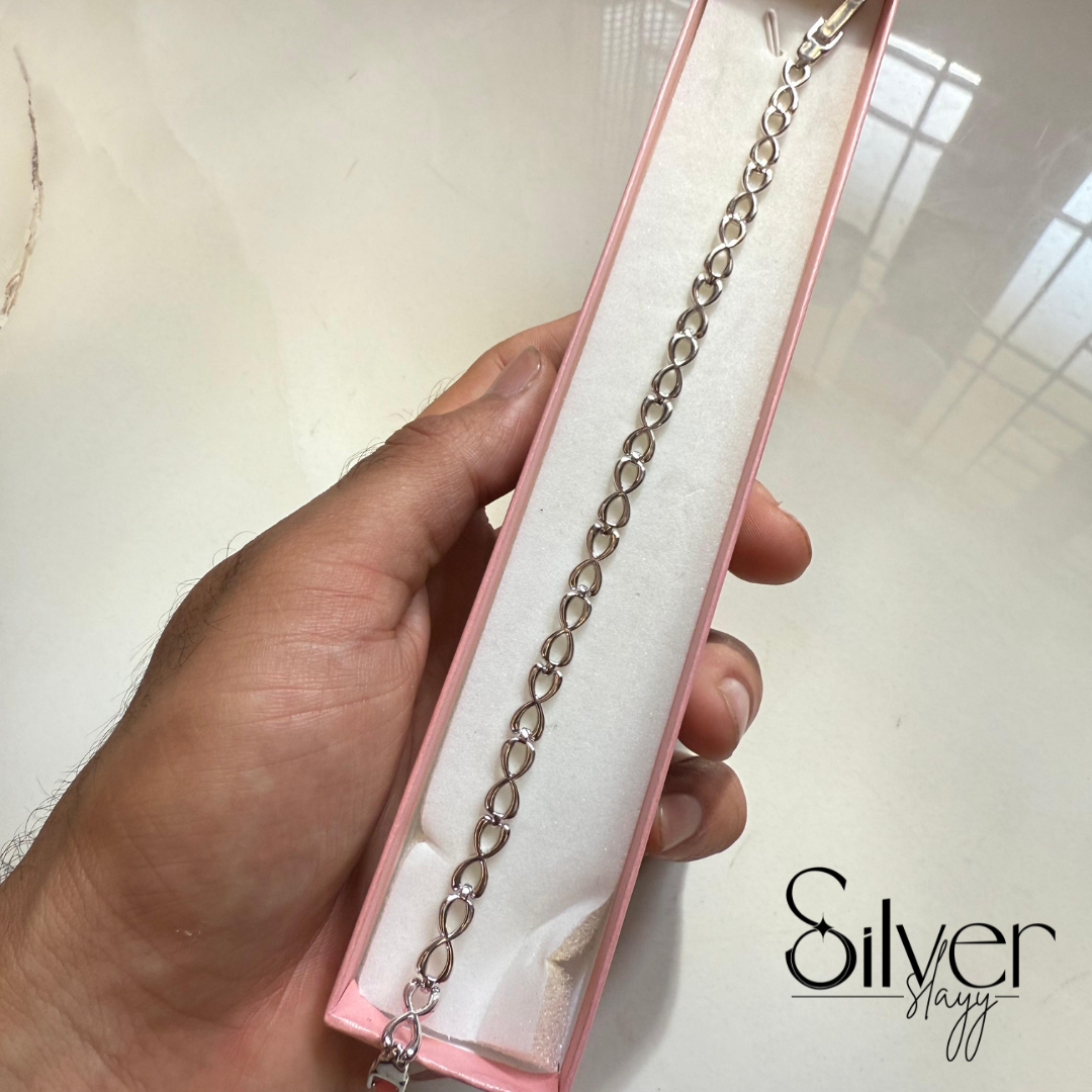 Timeless 925 Silver Infinity Bracelet – Classic Polished Design | Slayy With Silver