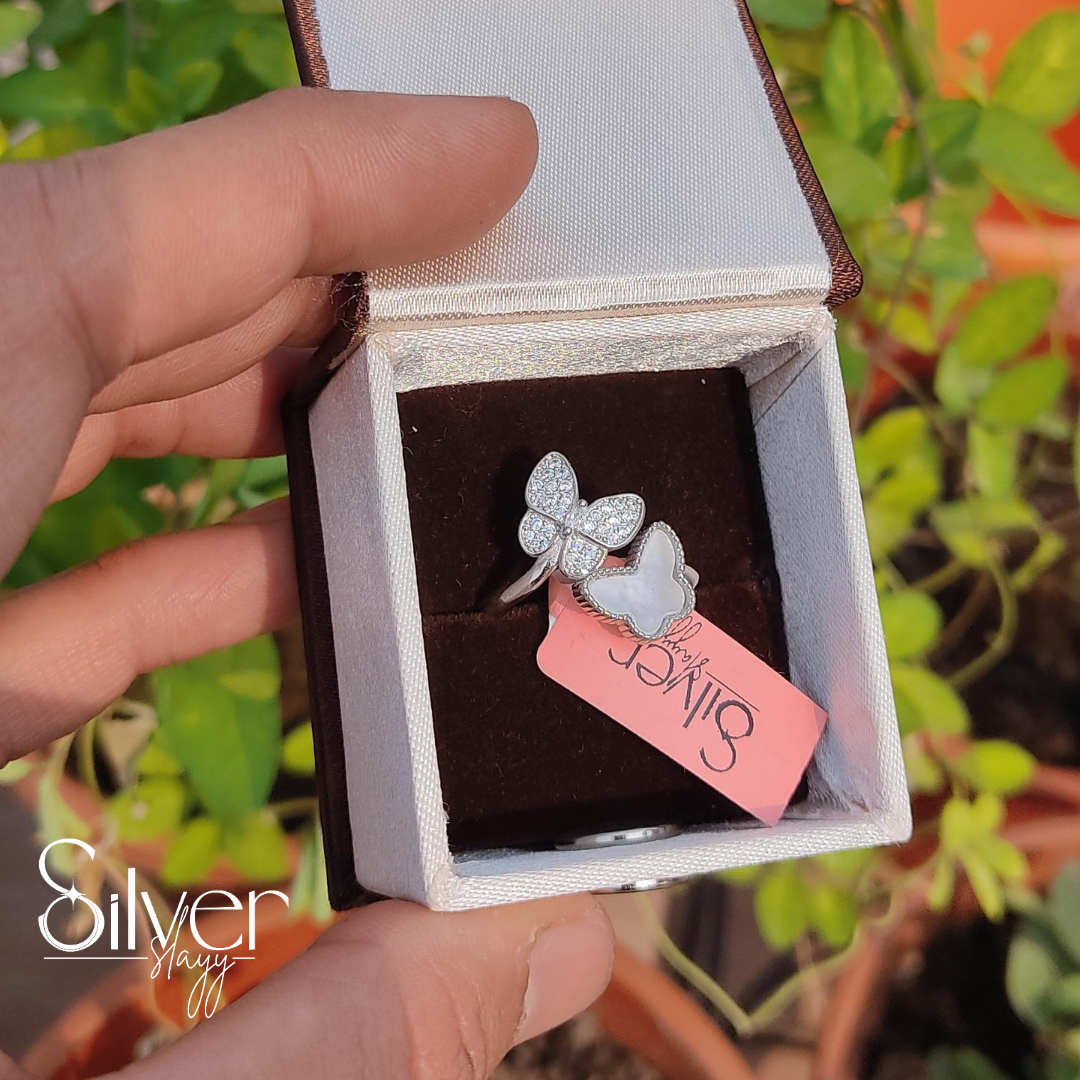 Elegant Butterfly Design Sterling Silver Ring for Women – Trendy & Chic | Silverslayy