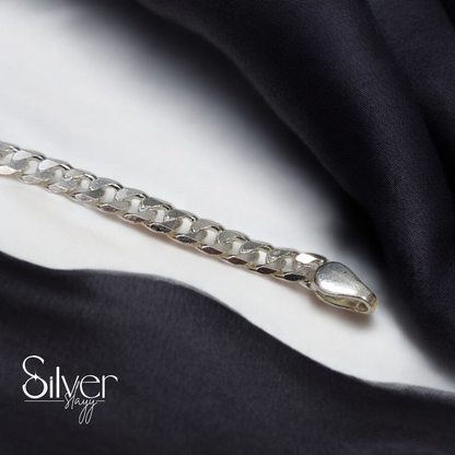 Timeless Silver-Tone Cuban Link Bracelet for Men - Bold and Durable Design
