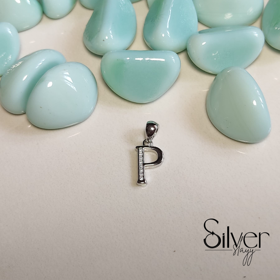 925 Sterling Silver Alphabet Pendant – Custom Initial Locket for Chains