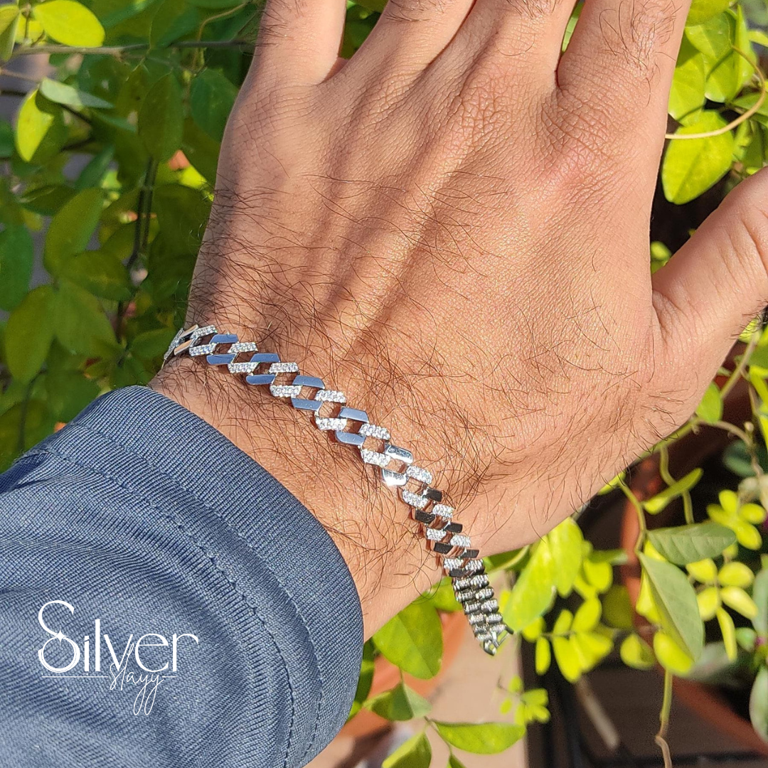 Premium Cuban Bracelet for Men - Micro-Set Stones and Elegant Design