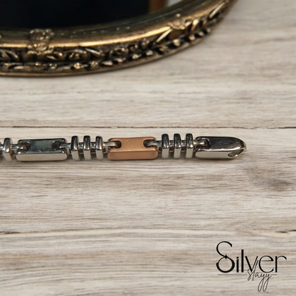 Men's Two-Tone Bracelet - Stylish Chain with Modern Detailing