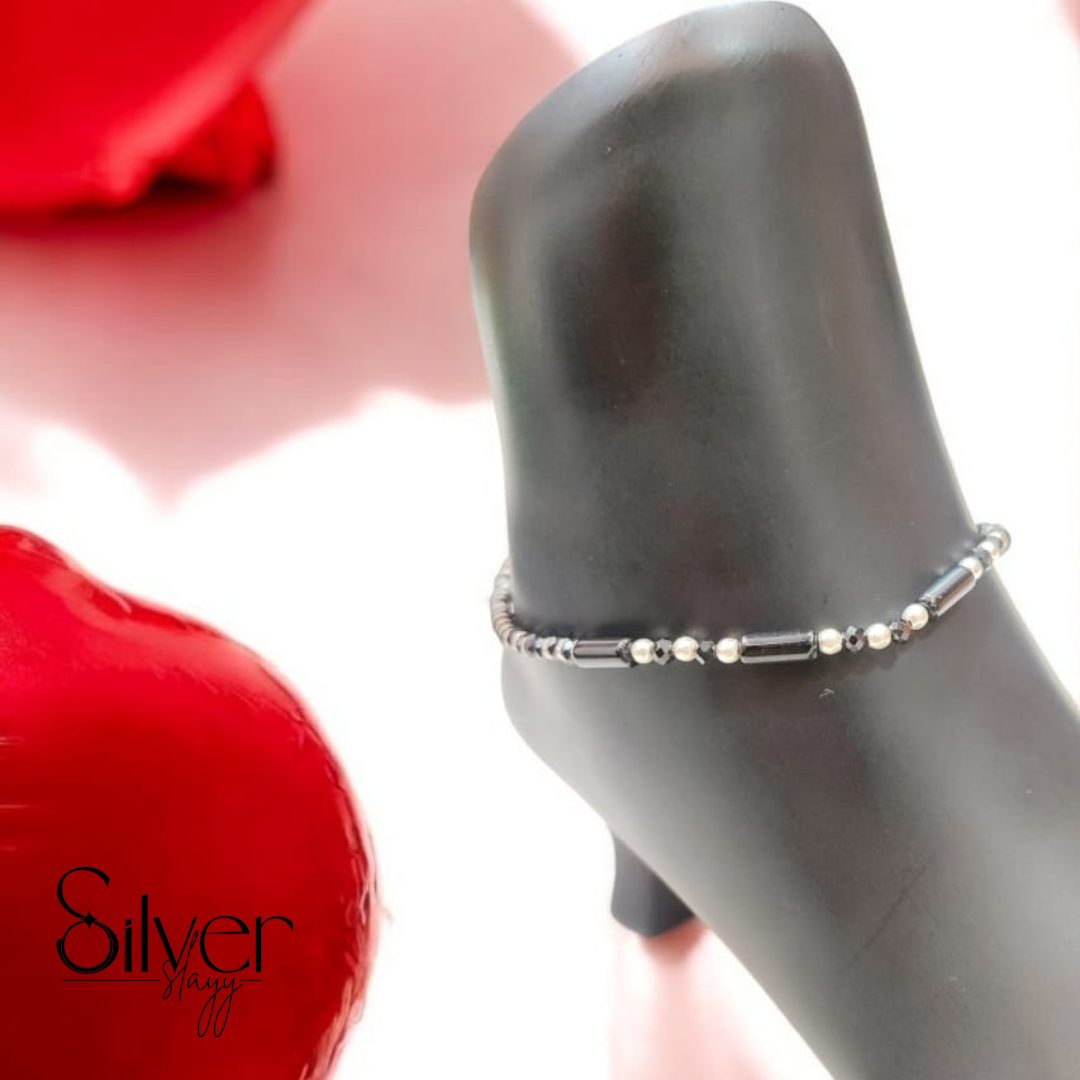 92.5% Silver Nazaria Anklet – Elegant Evil Eye Protection (Adjustable, 10.25 Inches)