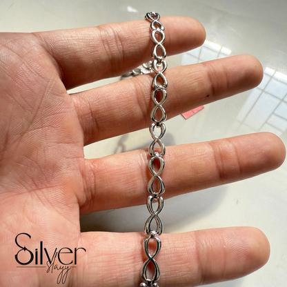 Timeless 925 Silver Infinity Bracelet – Classic Polished Design | Slayy With Silver