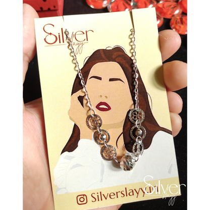 Vintage-Inspired 925 Sterling Silver Geometric Pendant Necklace – Women's Unique Fashion Jewelry