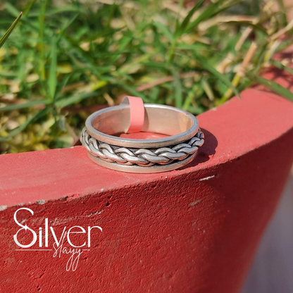 SilverSlayy Braided Sterling Silver Spinner Ring – Timeless Craftsmanship and Comfort