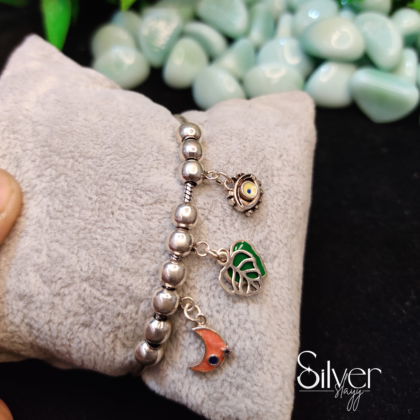 Charm Beaded  Bracelet for Women & Girls – Free Size, Unique Charms