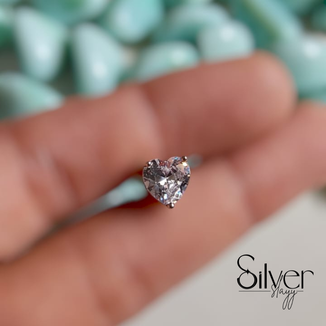 Heart-Shaped Sterling Silver Earrings for Girls – Elegant & Minimalist