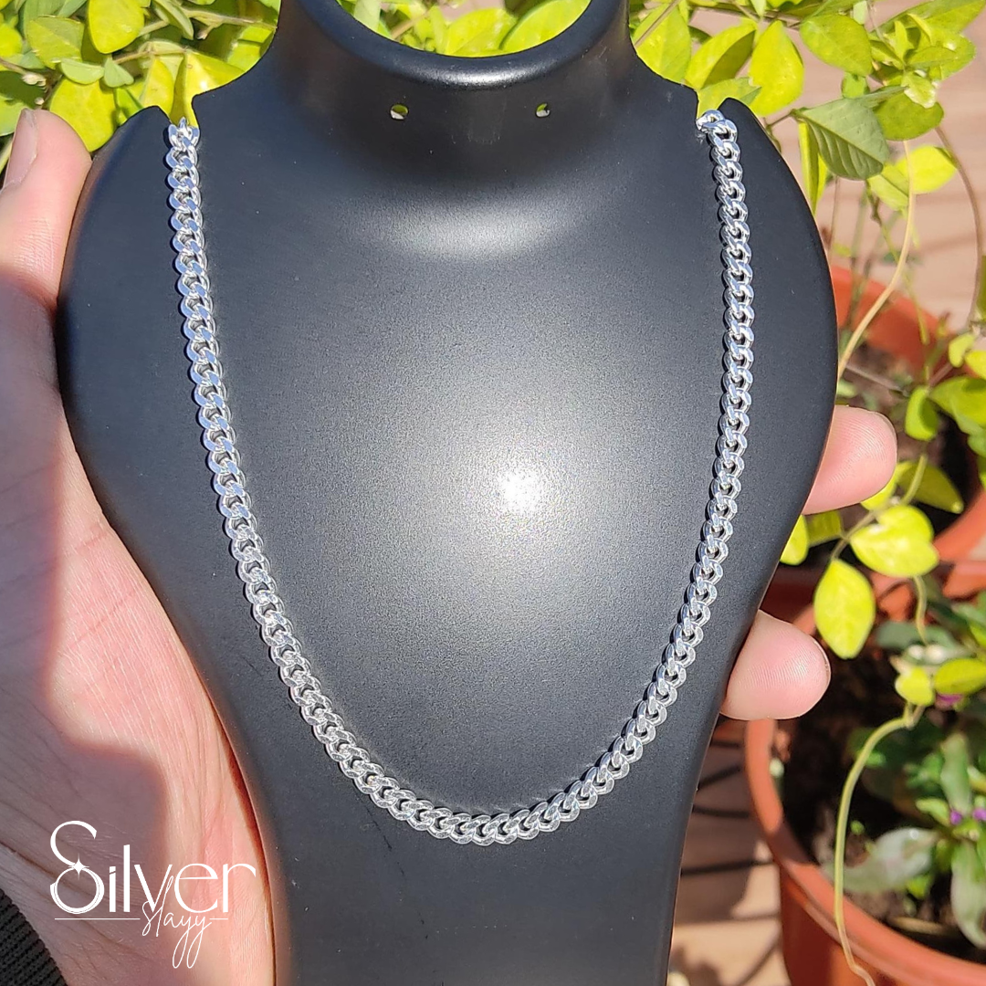 Classic Silver-Tone Chain Necklace for Men - Sleek and Durable