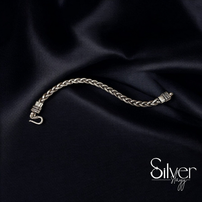 Men's Braided Silver Bracelet - Classic Handcrafted Design