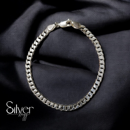 Timeless Silver-Tone Cuban Link Bracelet for Men - Bold and Durable Design