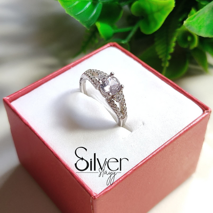 🔷 Sapphire Halo Sparkle Ring | 925 Silver | Vintage Royal Touch