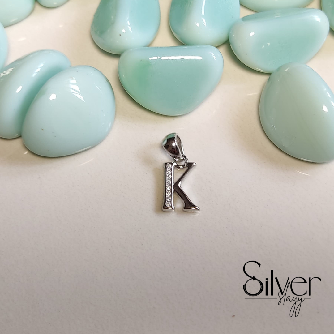 925 Sterling Silver Alphabet Pendant – Custom Initial Locket for Chains
