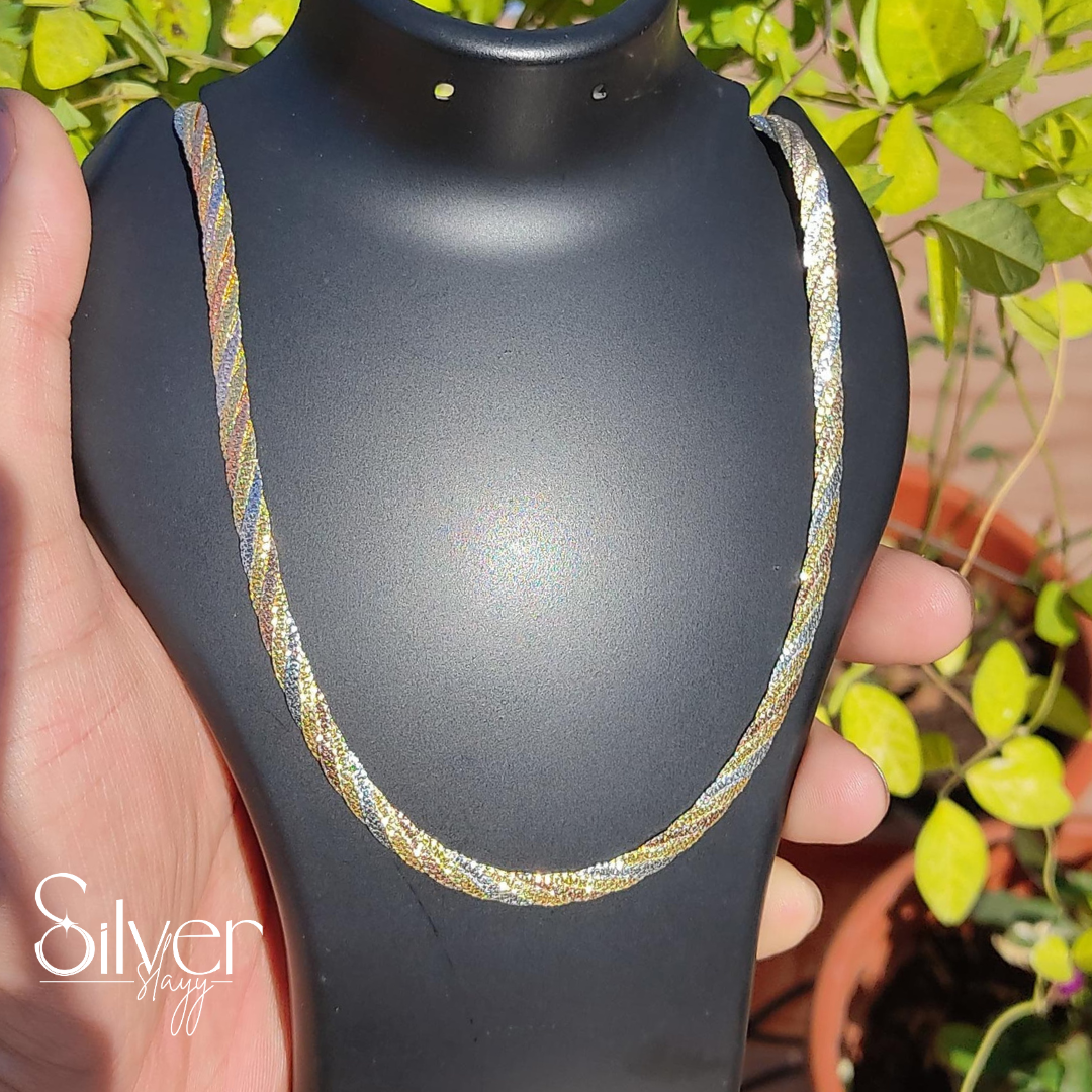 Elegant 20-Inch Multi-Tone Chain Necklace for Women - Adjustable Fit