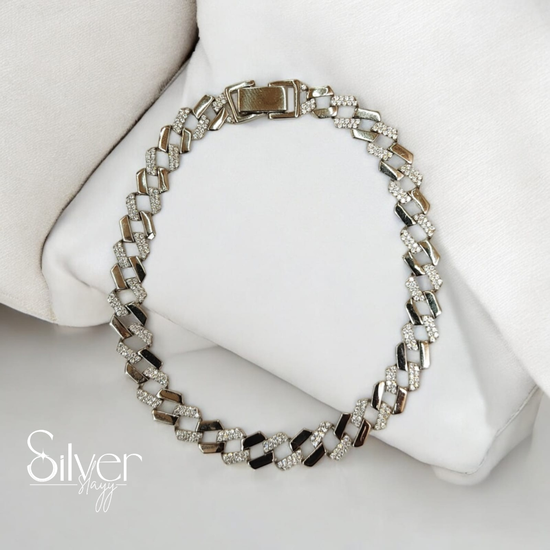 Premium Cuban Bracelet for Men - Micro-Set Stones and Elegant Design