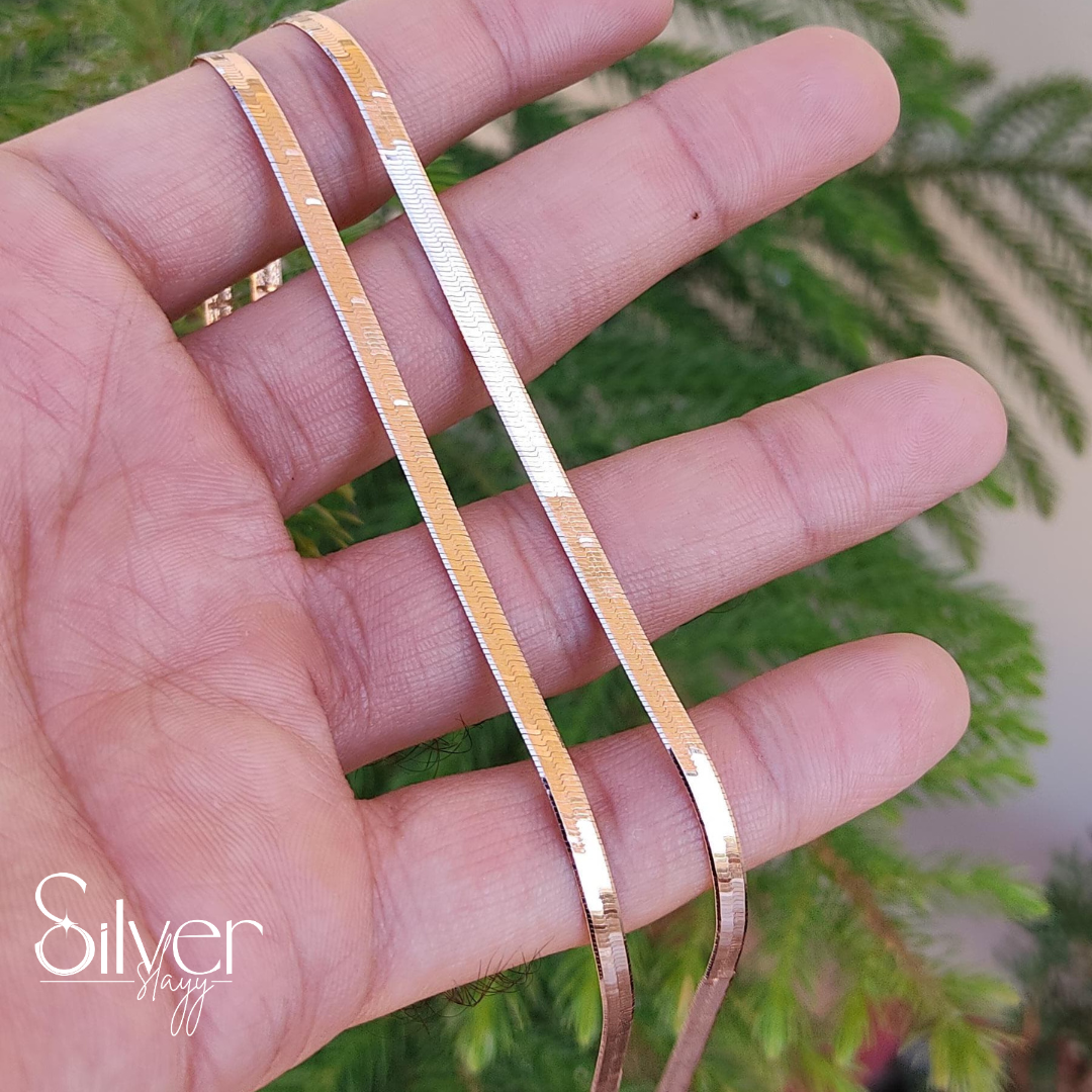 Elegant 10-Inch Rose Gold Italian Snake Chain Anklet with Adjustable Fit