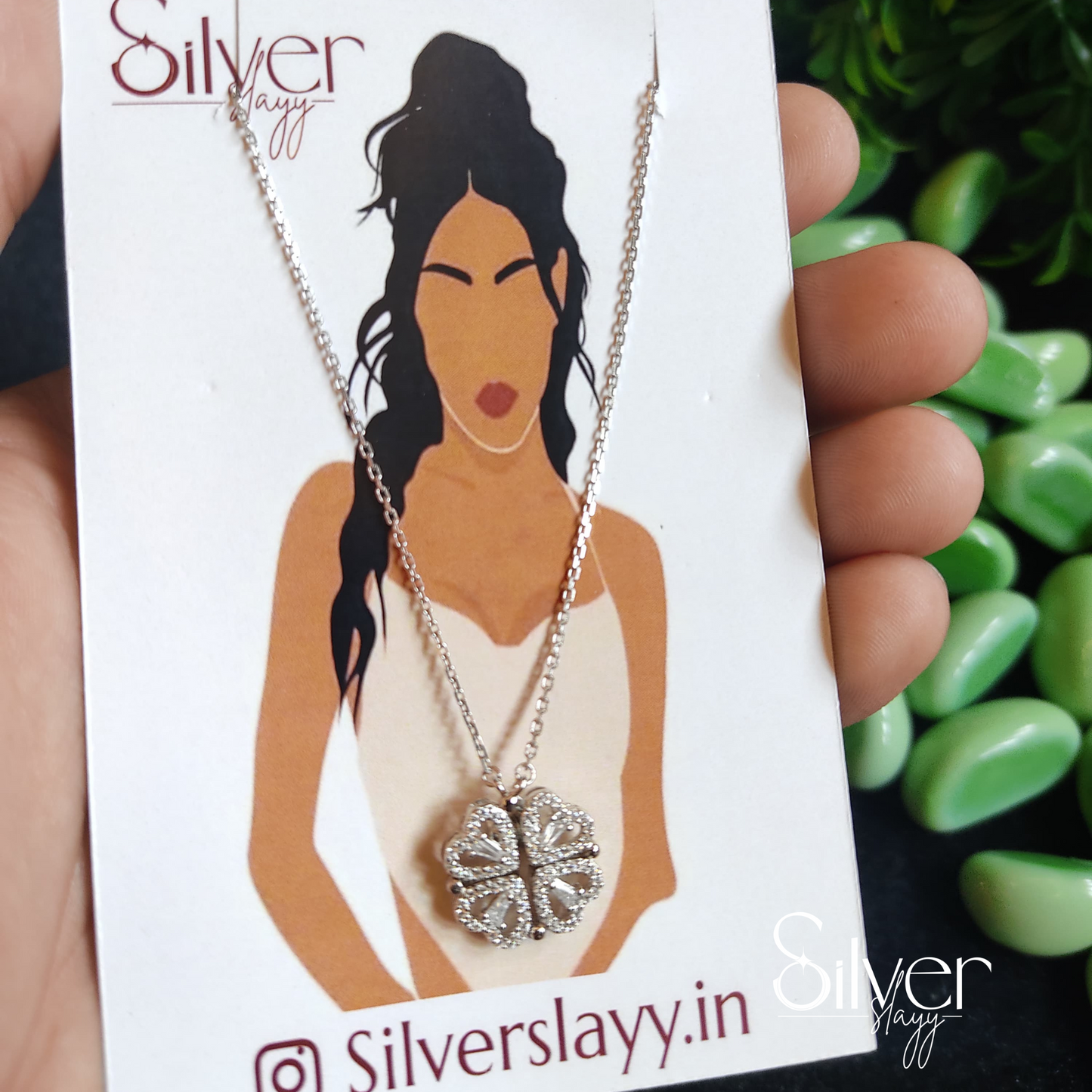 925 Sterling Silver Convertible Clover Heart Pendant  – 2-in-1 Openable Design | Silverslayy