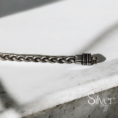 Men's Braided Silver Bracelet - Classic Handcrafted Design