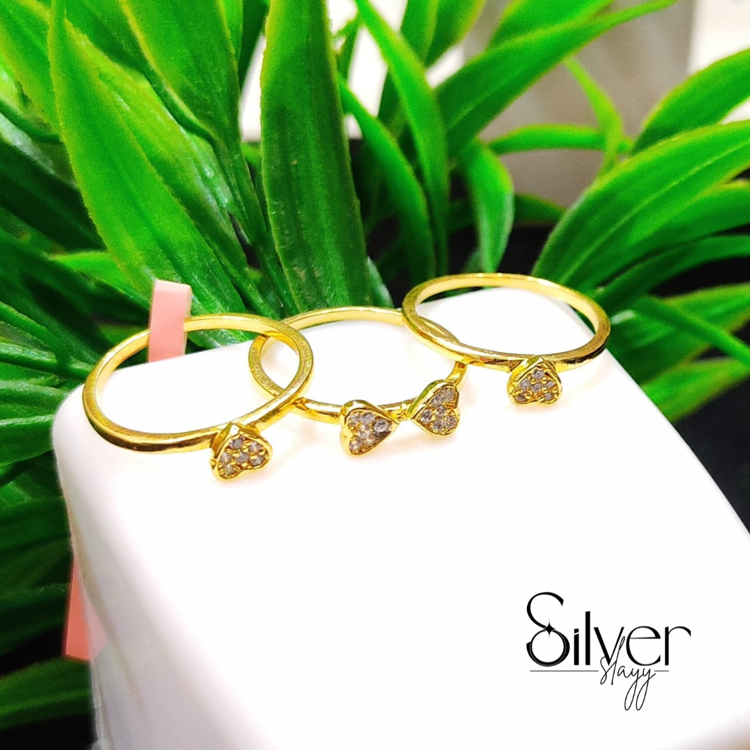 3-in-1 Gold Plated Adjustable Ring | Stylish & Elegant Jewelry for Women