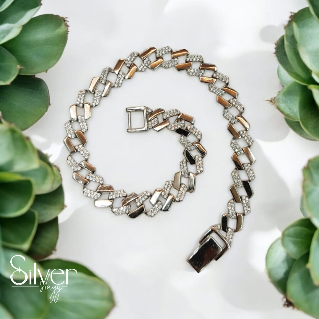 Premium Cuban Bracelet for Men - Micro-Set Stones and Elegant Design