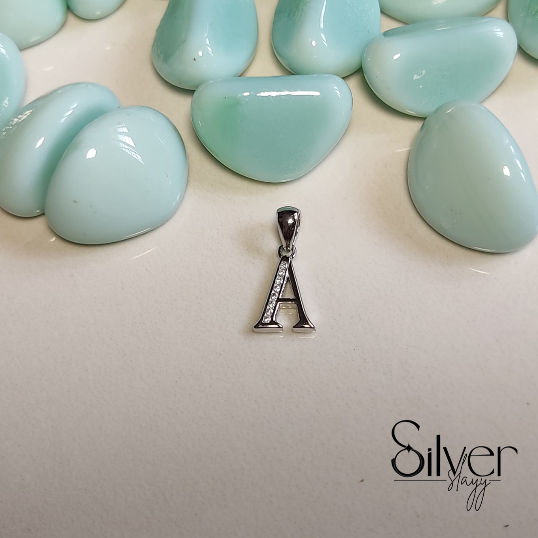 925 Sterling Silver Alphabet Pendant – Custom Initial Locket for Chains