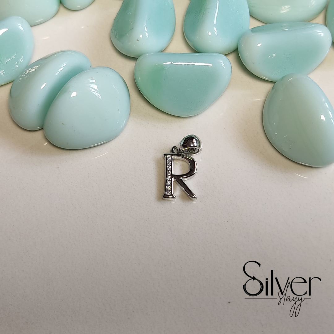 925 Sterling Silver Alphabet Pendant – Custom Initial Locket for Chains