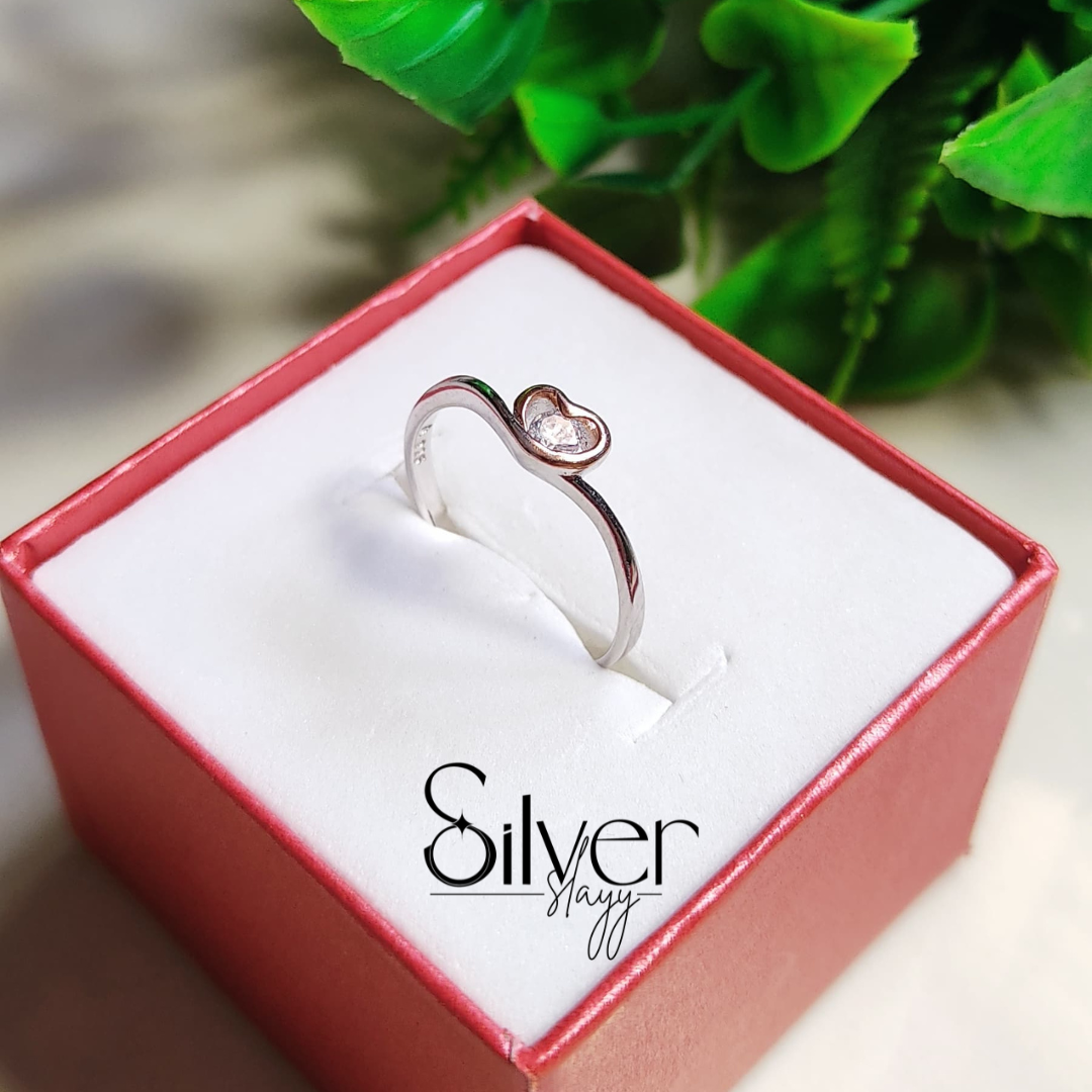 💖 Dainty Heartbeat Ring in 925 Silver | Everyday Elegance