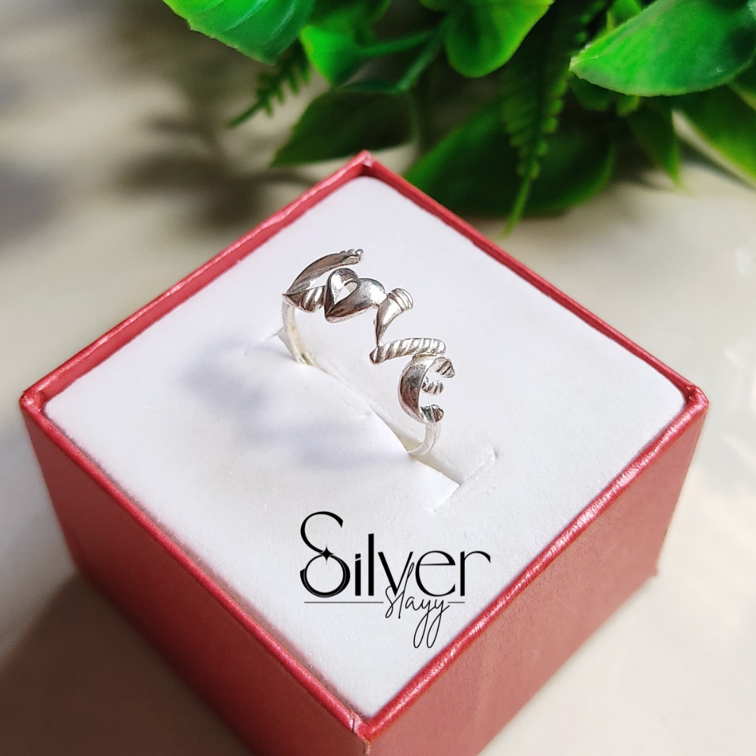💌 LOVE Letter Ring – 925 Silver Romantic Band for Her 💍