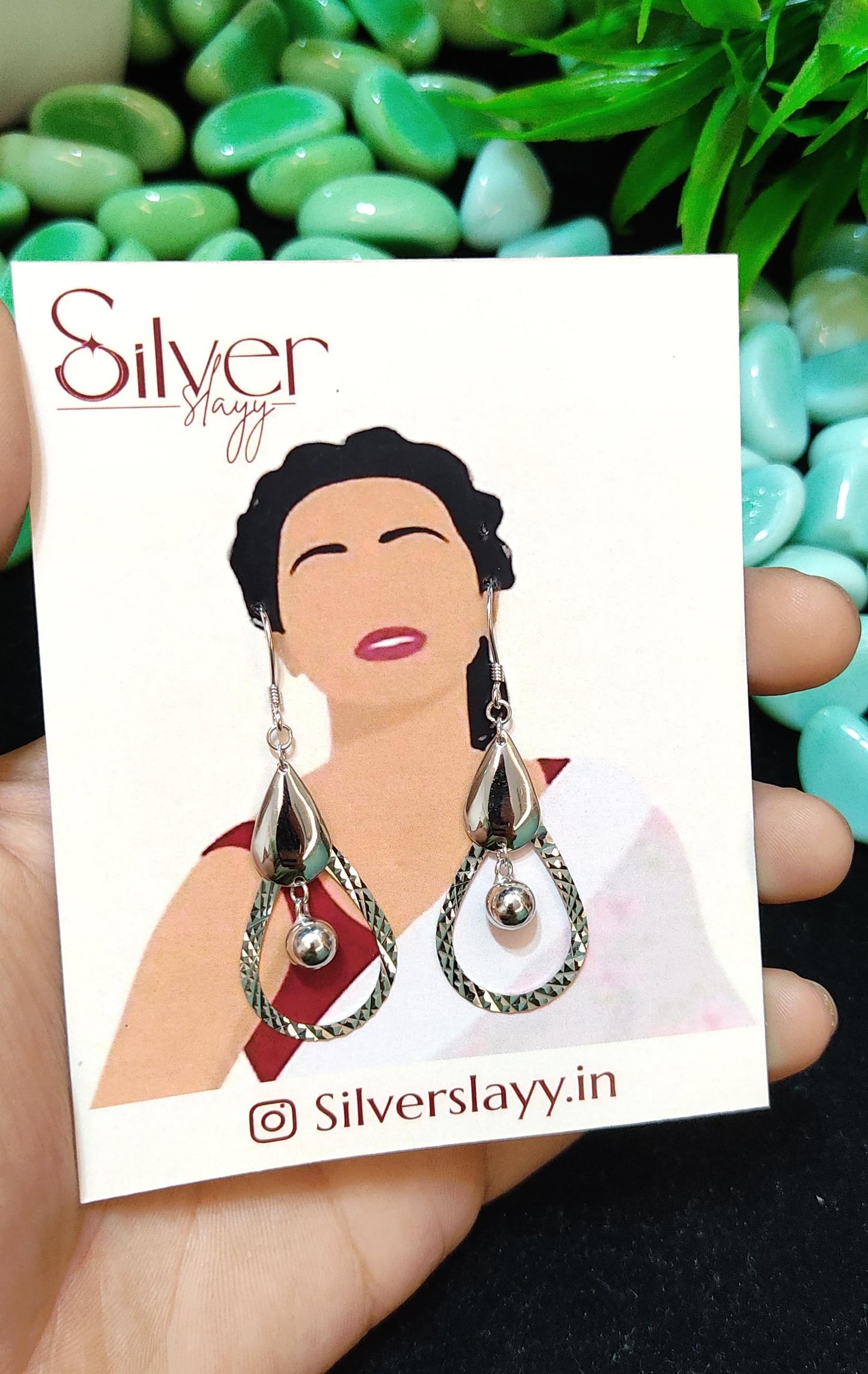 Classic Silver Teardrop Earrings with Textured Loop and Ball Accent - Elegant Statement Piece by SilverSlayy