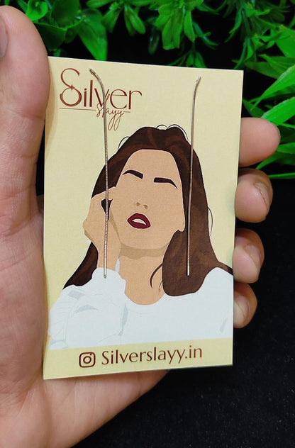 Sleek Minimalist Silver Threader Earrings - Effortless Elegance by SilverSlayy