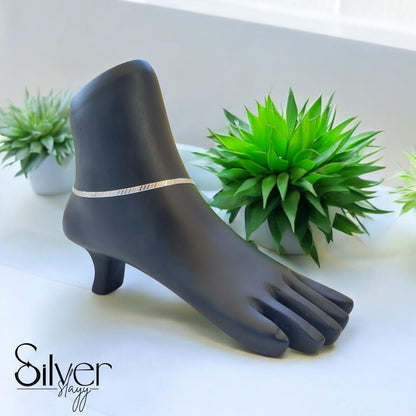 Snake Flat Italian 2-in-1 Designer Anklet - Adjustable 10-Inch Foot Jewelry