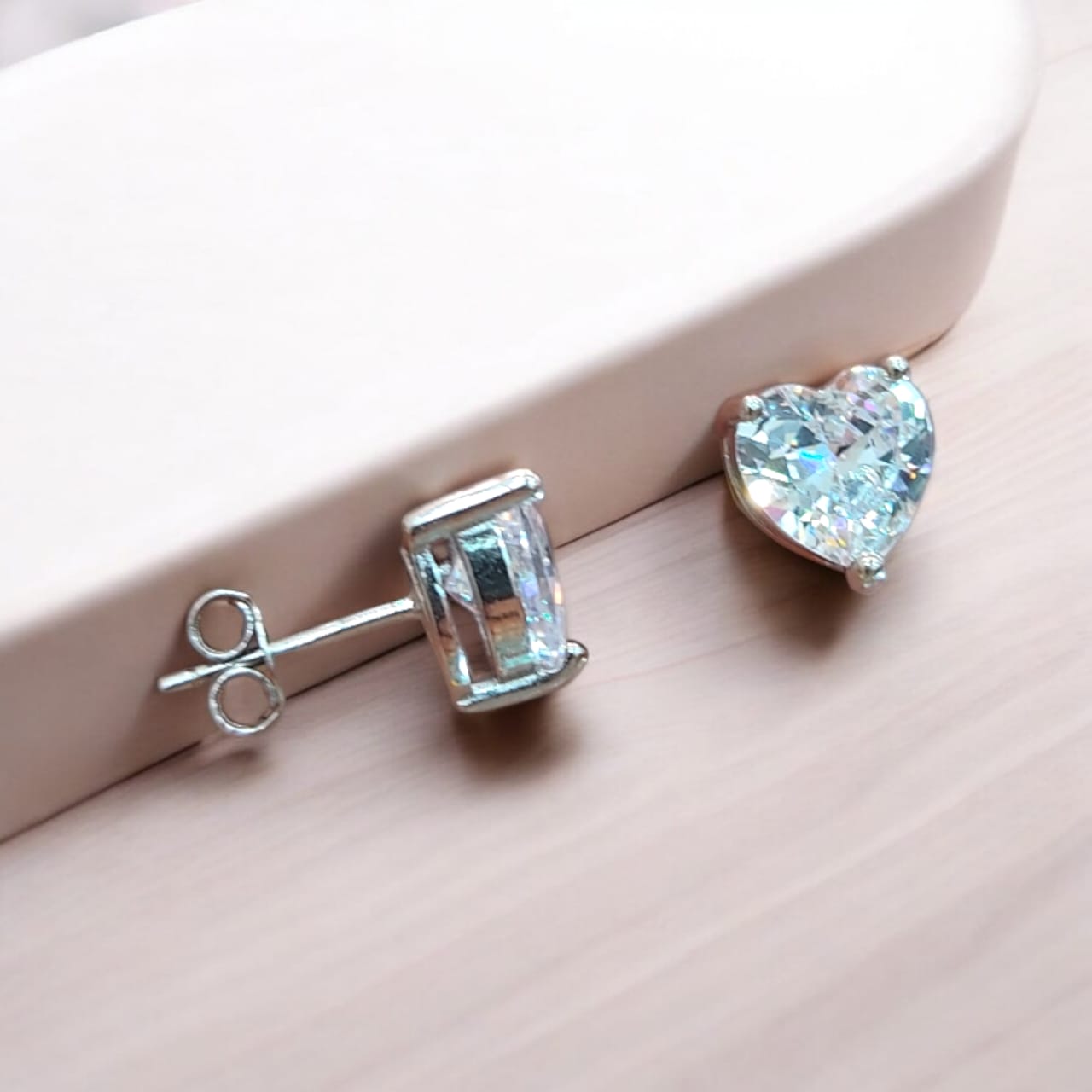 Heart-Shaped Sterling Silver Earrings for Girls – Elegant & Minimalist
