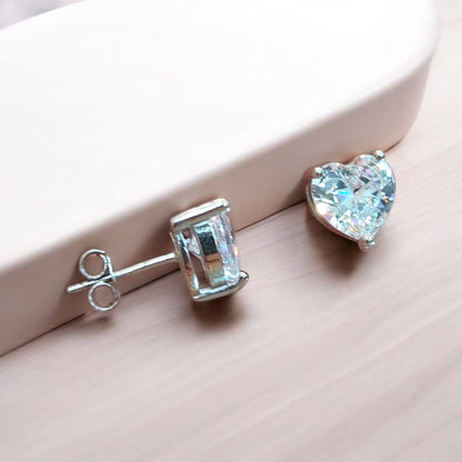 Heart-Shaped Sterling Silver Earrings for Girls – Elegant & Minimalist