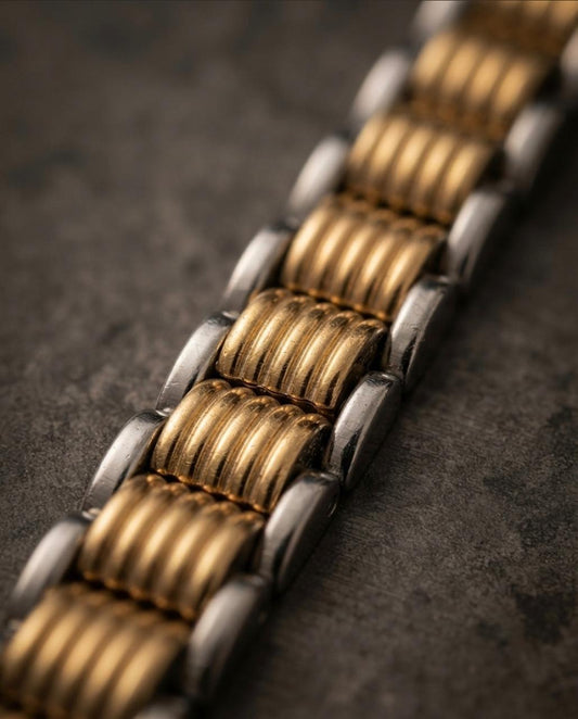 Twin Rail Rope Link Design Silver Bracelet for Him