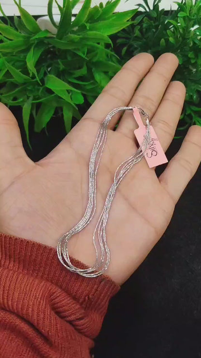 ✨ Italian 92.5% Silver 5-Layered Chain Anklet – Elegant & Minimalist (10.25 Inches)