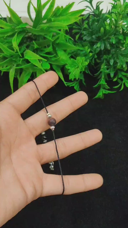 65% Pure Silver Minimalist Thread Anklet – Elegant Bead Accent | Silver Slayy