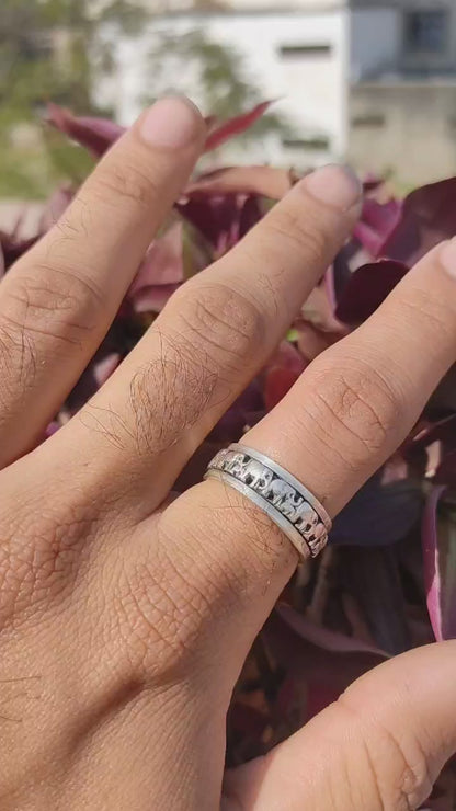 Elephant Engraved Silver Band | Unique Handcrafted Jewelry by SilverSlayy