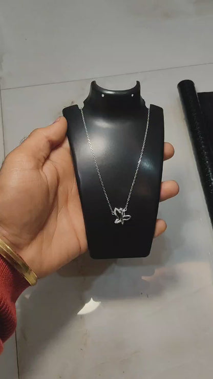 ✨ 925 Sterling Silver Butterfly Pendant Chain | Italian Dokia Necklace | 18-Inch Adjustable for Girls & Women