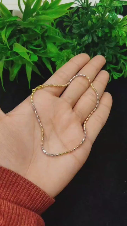 ✨ Italian 92.5% Silver Anklet – Elegant Tri-Polish Design (10.25 Inches)