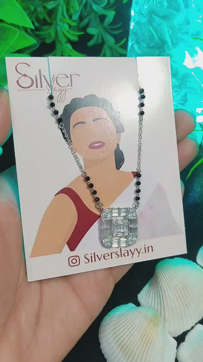 Modern Diamond-Style Silver Mangal Sutra | Elegant Jewelry by SilverSlayy