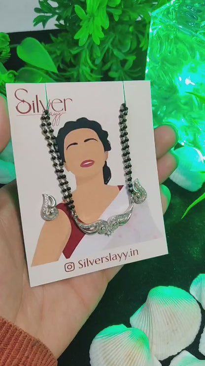 Double-Layered Silver Mangal Sutra Set | Elegant Jewelry by SilverSlayy