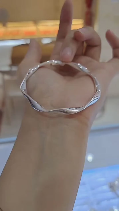 99.99% Pure Silver Twisted Kada Bracelet for Women – Elegant & Stylish Design