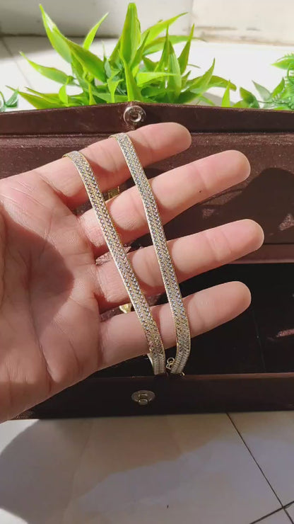 Golden Italian 2-in-1 Designer Anklet - Adjustable 10-Inch Foot Jewelry