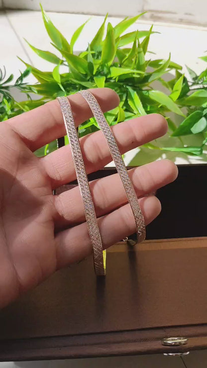 Rose Gold Italian 2-in-1 Designer Broad Anklet - Adjustable 10-Inch Foot Jewelry