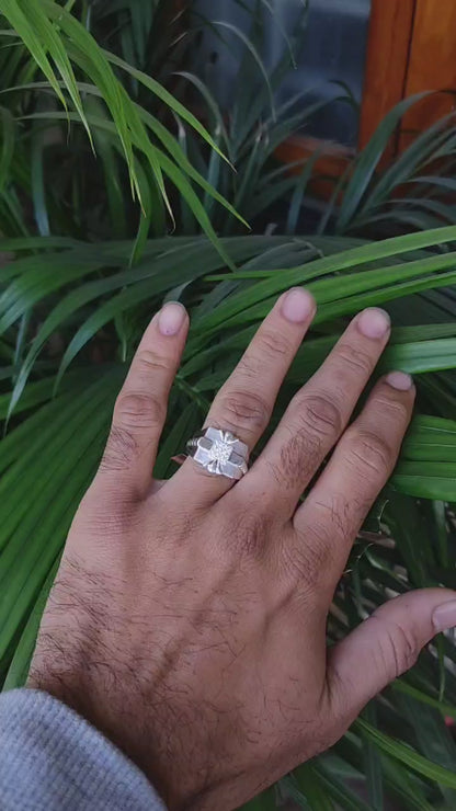 SilverSlayy Luxury Sterling Silver Cross Ring – Unique Craftsmanship with a Sparkling Centerpiece