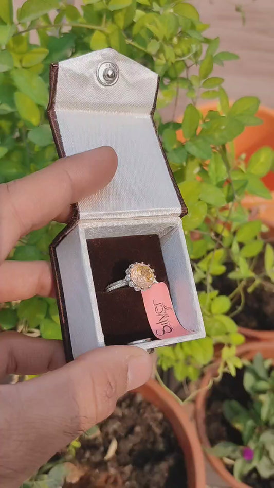 Stunning Yellow Citrine Sterling Silver Ring for Women – Festive Jewelry by Silverslayy