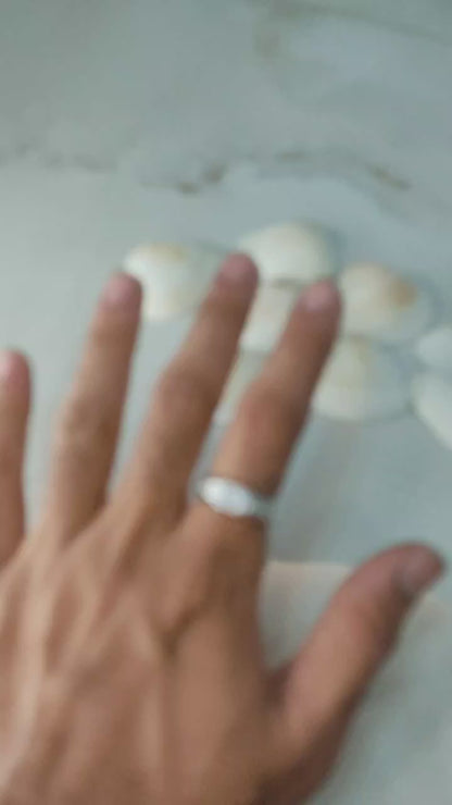 Men's 925 Sterling Silver Ring with Square Crystal Cluster and Side Accents – Subtle and Sophisticated