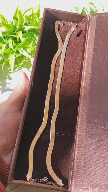 Rose Gold Italian 2-in-1 Designer Broad Anklet - Adjustable 10-Inch Foot Jewelry