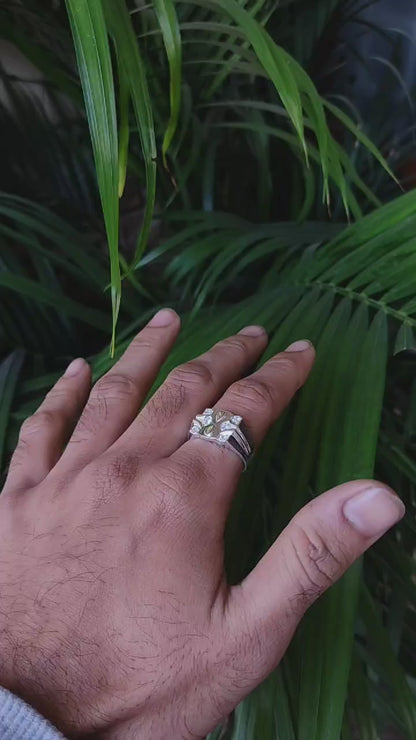 SilverSlayy Intricate Sterling Silver Ring – Artful Design with a Touch of Sparkle