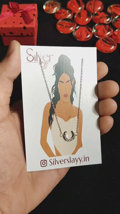 Chic 925 Sterling Silver Horseshoe Pendant Necklace – Women's Minimalist Jewelry
